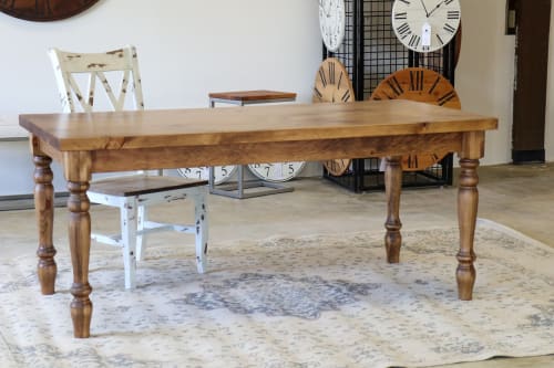 Classic Farmhouse Dining Table with Thick Top (in stock) | Tables by Hazel Oak Farms