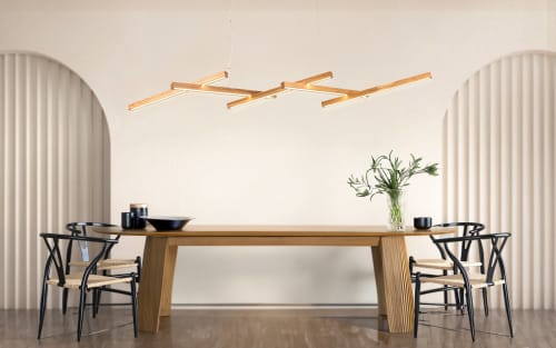 SOLO (wooden chandelier with 5 Bars) | Pendants by Next Level Lighting
