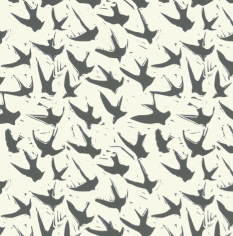 Bird By Bird, Clay | Linens & Bedding by Philomela Textiles & Wallpaper