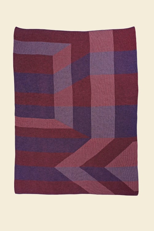 Geometric Blanket in Red/Purple | Linens & Bedding by BOI
