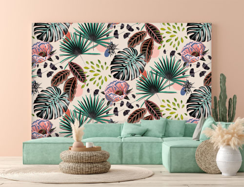 Floral Pop Removable Fabric Wallpaper - Peel and Stick! | Wallpaper by Samantha Santana Wallpaper & Home