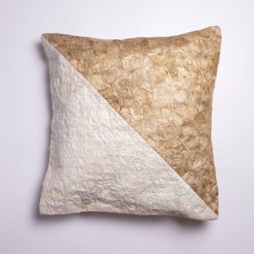 Natural Madagascar Throw Pillow - Diagonal Pattern - 18"x18" | Pillows by Tanana Madagascar