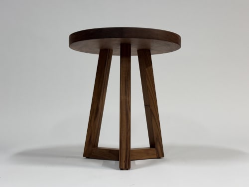 Solid Wood Bistro Table: Handcrafted Pedestal Dining Table, USA made | Tables by Marco Bogazzi