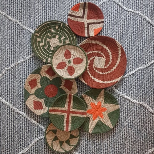 Set Of 8 Boho Baskets Wall Decor | Decorative Plate in Decorative Objects by Sarmal Design