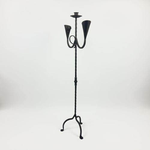 Hand Forged Iron Candelabra 48″ (123cm) | Decorative Objects by Edecra