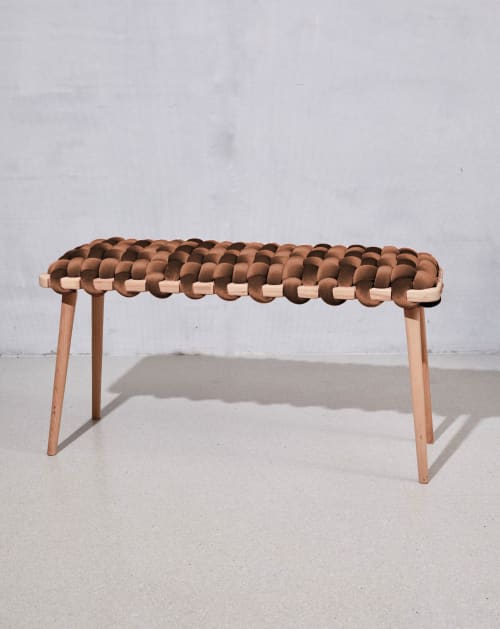 Acorn Velvet Woven Bench | Benches & Ottomans by Knots Studio