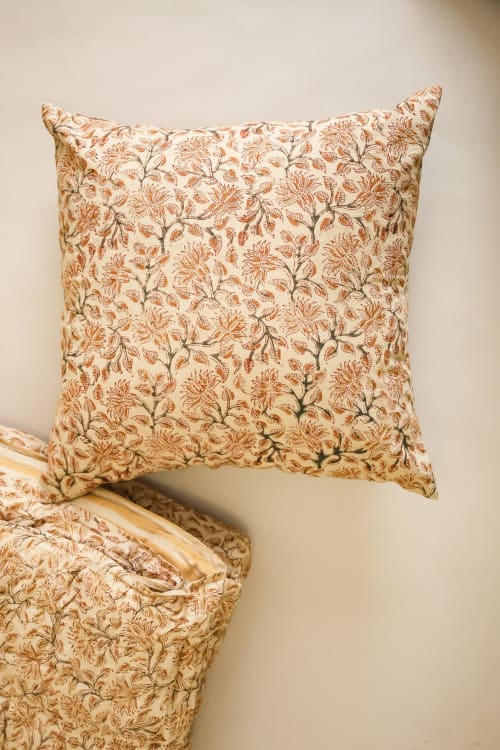 Ochre Grove Kalamkari Pillow | Pillows by Ninéh