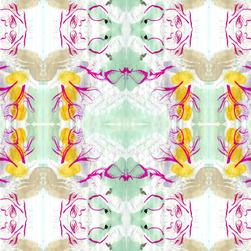 Lesson No. 11, Fuchsia & Peridot | Fabric in Linens & Bedding by Philomela Textiles & Wallpaper