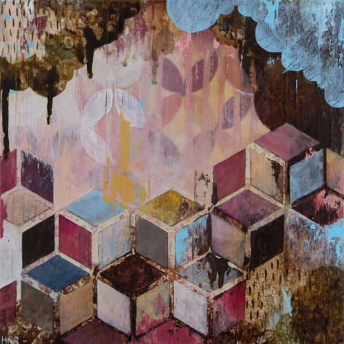 Wagashi Sweet - 10"x10" Original Painting | Oil And Acrylic Painting in Paintings by Heather Robinson