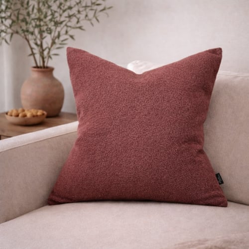 Red Rust Sherpa Pillow Cover | Pillows by Busa Designs