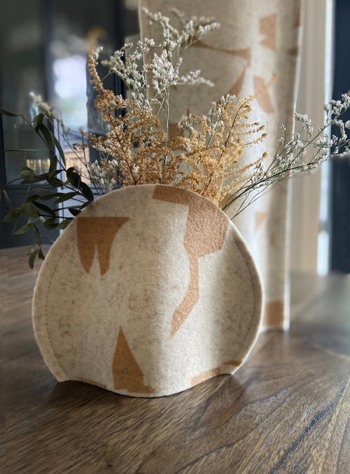 Vase Sleeve Merino Wool Felt 'Fragment' Bamboo Small | Vases & Vessels by Lorraine Tuson