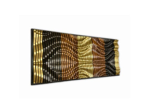 "Golden Reviere'' Parametric Wood Wall Art Decore, 100% Wood | Wall Hangings by ArtMillWork Design