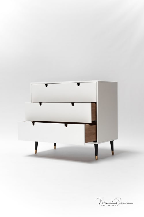 White Dresser, Commode, Credenza in Solid Oak | Storage by Manuel Barrera Habitables