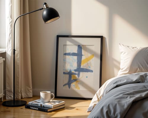 Slate 2 | Original Framed Abstract Paper Painting | Paintings by Abby May