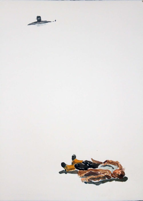 Dive! | Watercolor Painting in Paintings by Eric Farache Artist