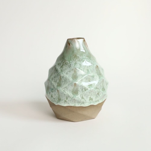 Pear in Coral Green | Vase in Vases & Vessels by by Alejandra Design