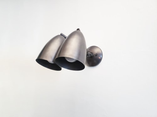2-Light Adjustable Wall Sconce - Gunmetal Grey Lamp | Sconces by Retro Steam Works