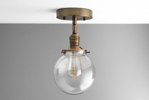 Clear Globe Ceiling Fixture  - Model No. 0074 | Pendants by Peared Creation
