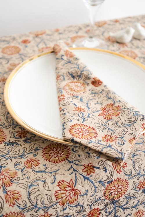 Sunset Horizon Kalamkari Napkins, Set of 4 | Linens & Bedding by Ninéh