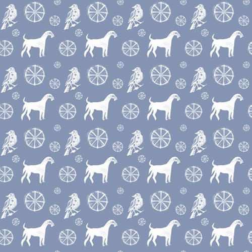 Bird Dog, Cornflower | Linens & Bedding by Philomela Textiles & Wallpaper