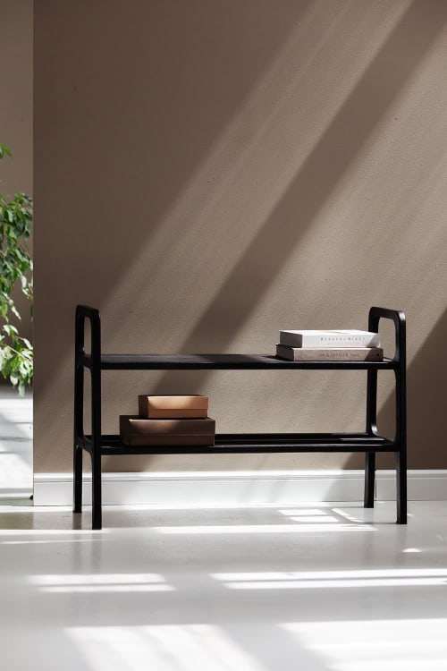 Black Mid century modern bench, Entryway bench, Shoe storage | Benches & Ottomans by Plywood Project