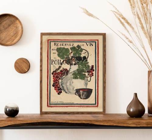 Wine Lover, Kitchen Decor, Vintage Farm Decor, Rustic | Prints by Capricorn Press