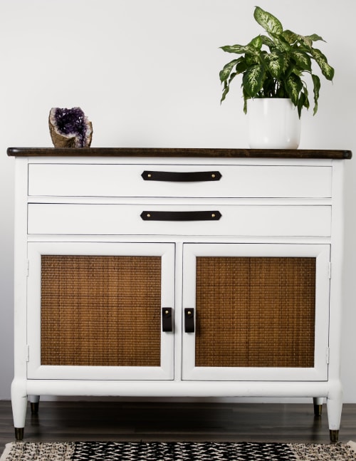 Chocolate Leather Handle [V'ed End] | Pull in Hardware by Keyaiira | leather + fiber | Artist Studio in Santa Rosa