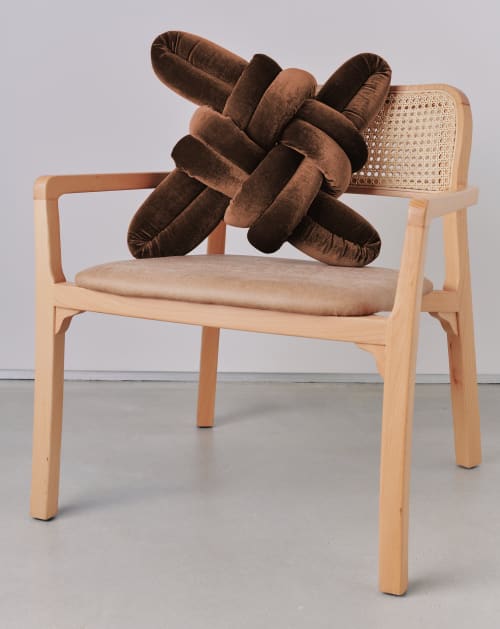 Acorn Velvet Knot Pillow | Pillows by Knots Studio