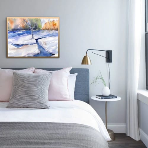 Early Snow | Watercolor Painting in Paintings by Brazen Edwards Artist