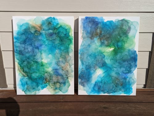 Beyond What Is Obvious - Set of 2 | original abstract art | Mixed Media in Paintings by Megan Spindler