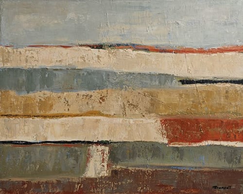 Lisiere d'horizon - Peinture abstraite originale - Paysage | Oil And Acrylic Painting in Paintings by Sophie DUMONT.