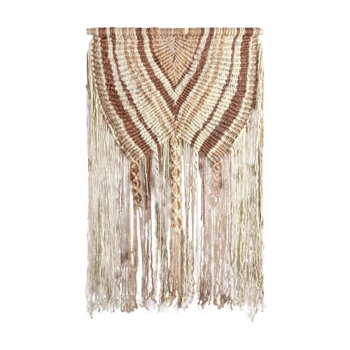 Hand Knitted Jute Wall Hanging, Rustic Boho Woven Tapestry, Natural Fiber Decor | Wall Hangings by Swiflo