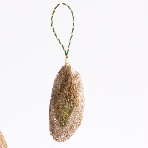 Madagascar Wild Silk Cocoon Ornament - Green | Decorative Objects by Tanana Madagascar