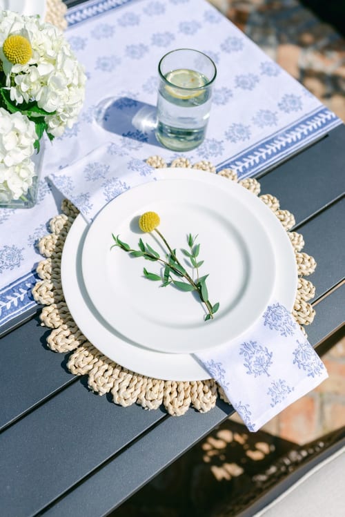 Dinner Napkins (set of 4) - Lotus, Blue and Navy | Linens & Bedding by Mended