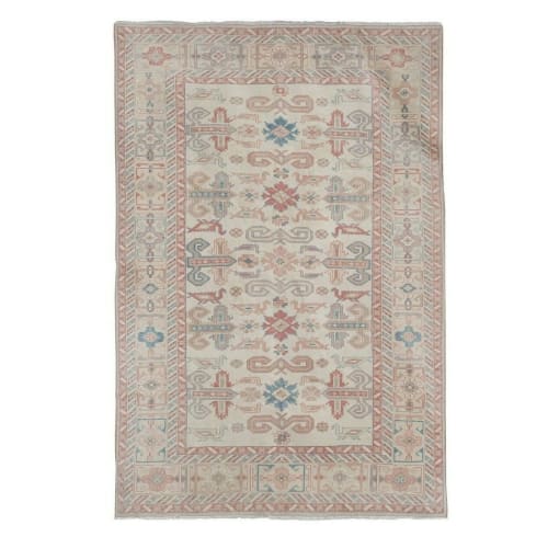 Vintage Pastel Turkish Kars Rug with Modern Medieval Style | Rugs by Vintage Pillows Store