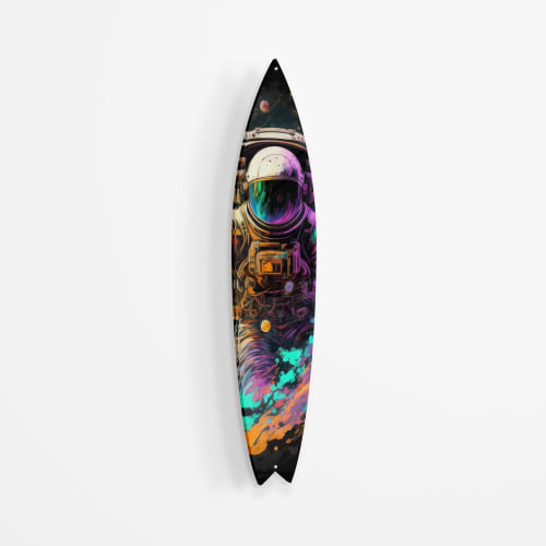 Astronaut Psychadelic Acrylic Surfboard Wall Art | Wall Sculpture in Wall Hangings by uniQstiQ