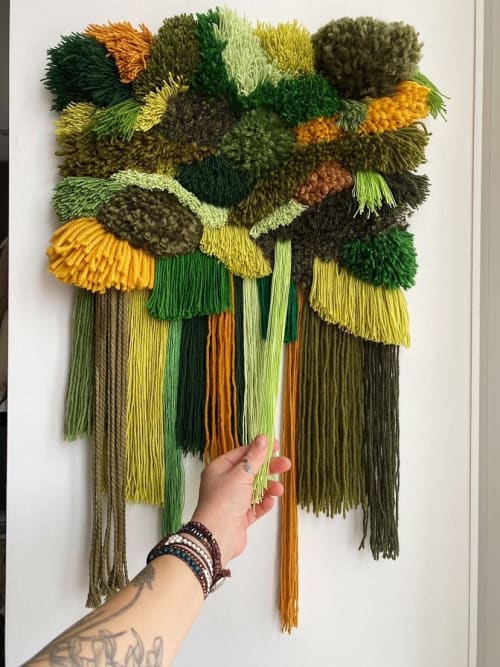 XL moss woven wall tapestry decoration | Wall Hangings by Awesome Knots