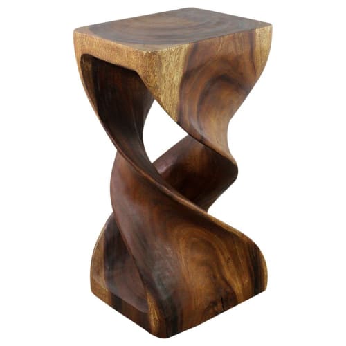 Haussmann® Wood Rectangular Double Twist 12 in x 14 in x 26 | End Table in Tables by Haussmann®