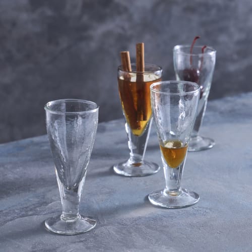 Pebbled Footed Aperitif Glasses - Set of 4 | Drinkware by The Collective