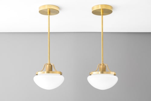 Glass Pendant Light - Brass Light Fixture - Model No. 2901 | Pendants by Peared Creation