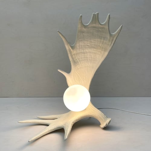 Moose Antler Lamp - White | Lamps by Farmhaus + Co.
