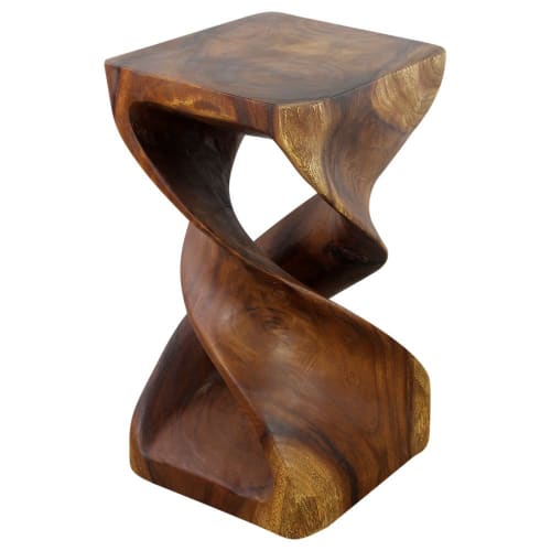 Haussmann® Wood Rectangular Double Twist 12 in x 14 in x 23 | End Table in Tables by Haussmann®