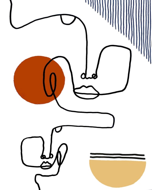 Linefaces | Art Print | Prints in Paintings by PAR  KER made