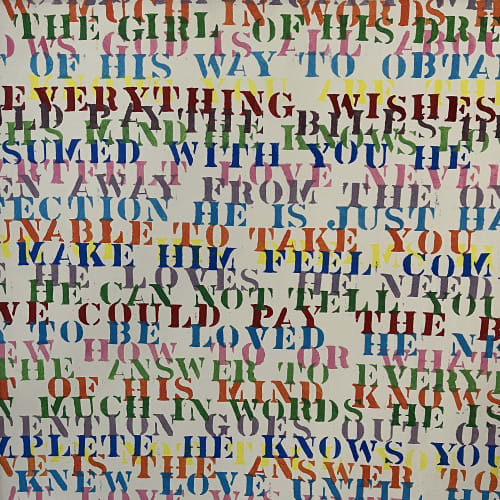 Rainbow Letters 22"x 22" | Mixed Media in Paintings by Emeline Tate