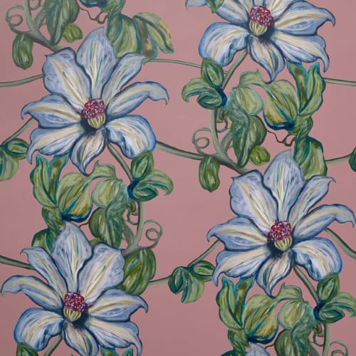 Gratis Clematis Pink Wallpaper | Wall Treatments by Stevie Howell