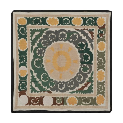 Suzani Table Cover, Tribal Embroidery Wall Decor, Suzani Bed | Linens & Bedding by Vintage Pillows Store