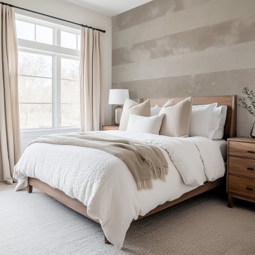 Horizontal Stripes in Toast - Classic Stripes Luxury Wallpaper Mural | Wall Treatments by ELLE WALLS