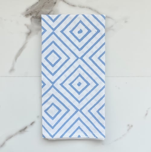 Tea Towel - Diamond, Lotus Blue | Linens & Bedding by Mended