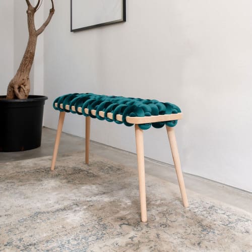 Velvet Woven Bench | Benches & Ottomans by Knots Studio