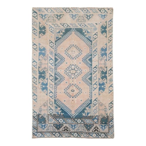 Vintage Hand Knotted Turkish Oushak Carpet | Rugs by Vintage Pillows Store
